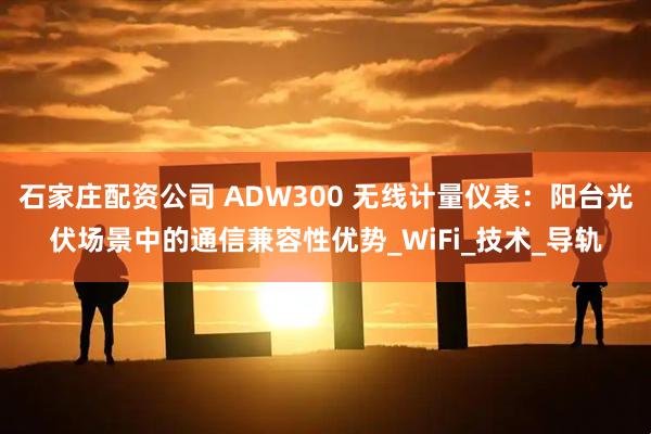 石家庄配资公司 ADW300 无线计量仪表：阳台光伏场景中的通信兼容性优势_WiFi_技术_导轨