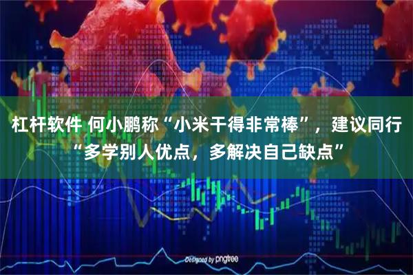 杠杆软件 何小鹏称“小米干得非常棒”，建议同行“多学别人优点，多解决自己缺点”