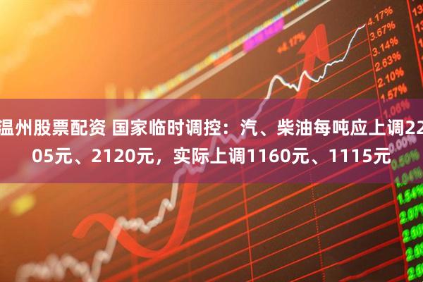 温州股票配资 国家临时调控：汽、柴油每吨应上调2205元、2120元，实际上调1160元、1115元